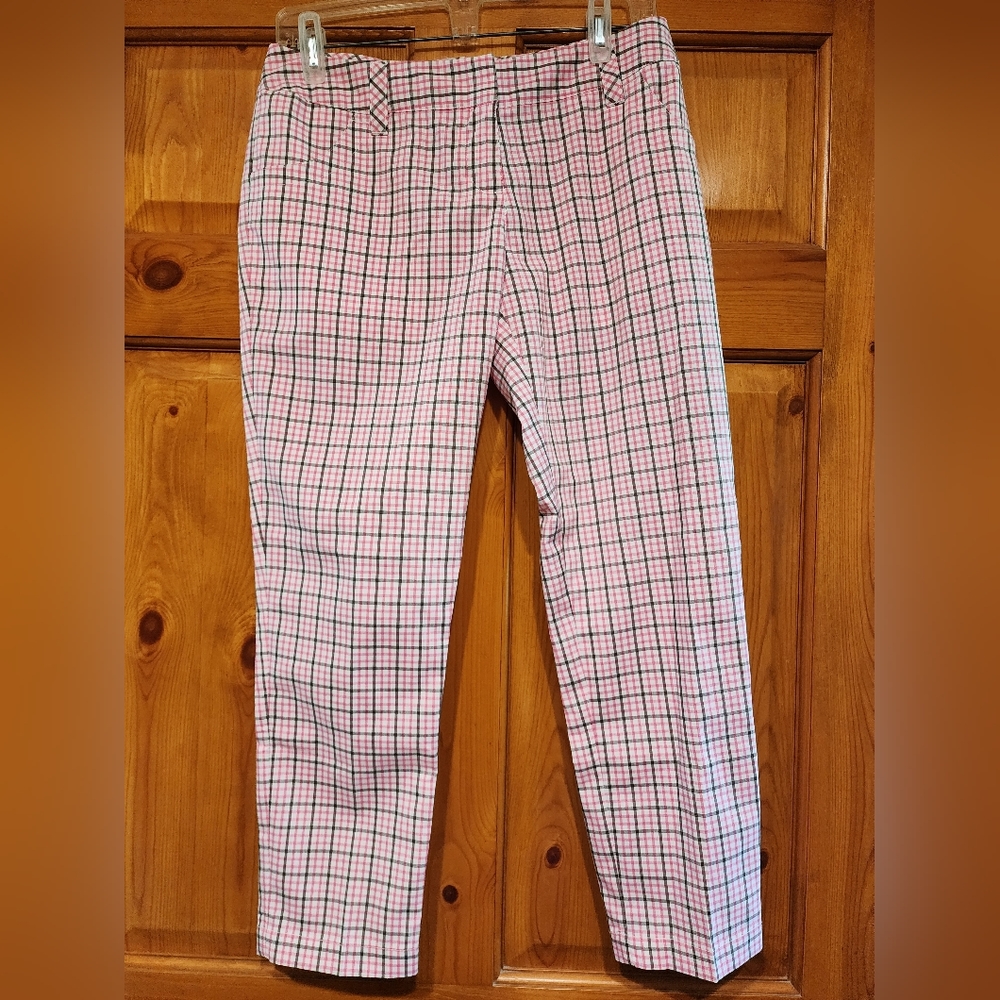 Adidas Climalite Pink Plaid Golf Pants, Size 4